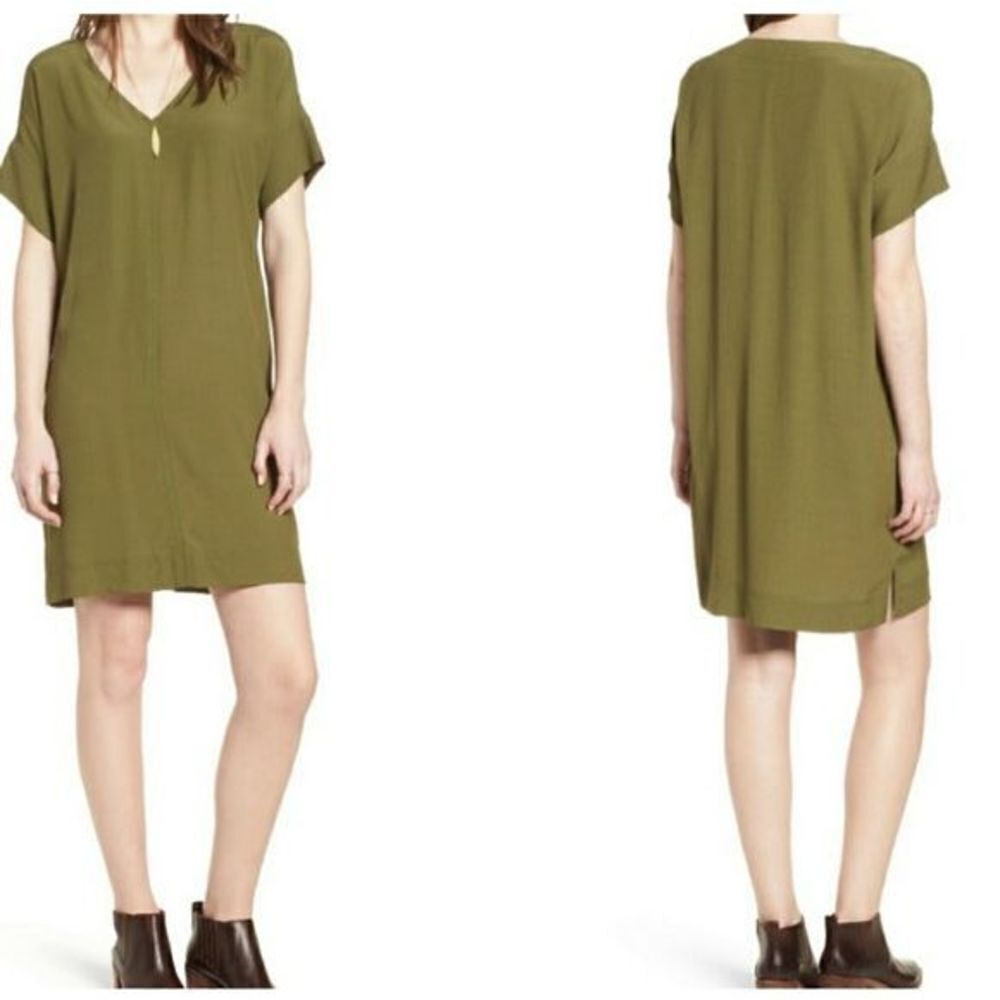 ✨Madewell Novel Shift Dress Olive Green✨